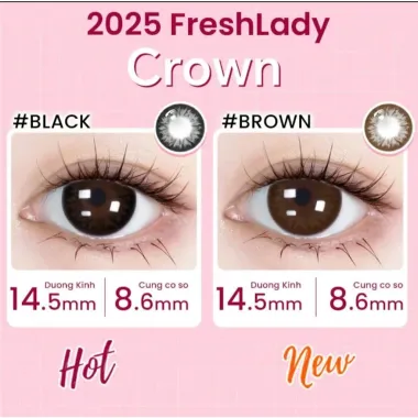 CROWN COLLECTION (CROWN BLACK) – Mẫu lens giãn tròng đỉnh cao 14.5mm từ Fresh Lady